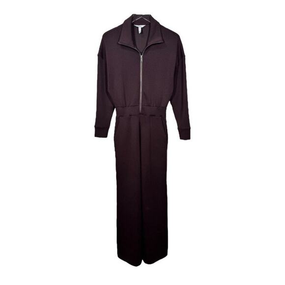 Spanx Air Essentials Long Sleeve Wide Leg Jumpsuit Brown Atheisure Size 1X - Picture 4 of 8